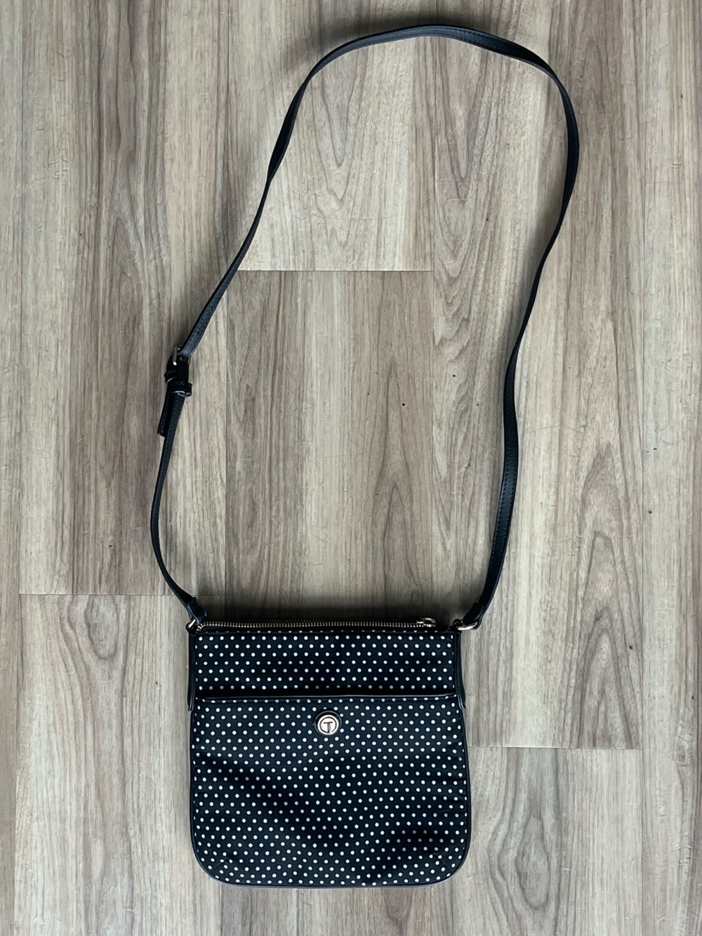 Talbots Black Polka Dot Crossbody Bag